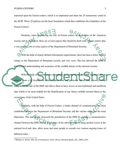 The Role of Fusion Centers