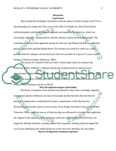 Dunlap Versus Tennessee Valley Authority