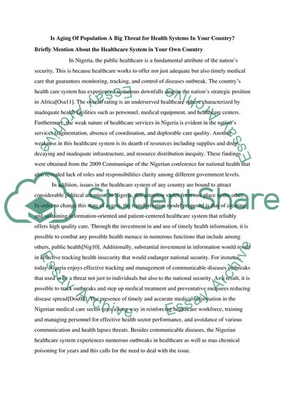 Ageing in Nigeria and a Critical Analysis of Article by Khan Et Al