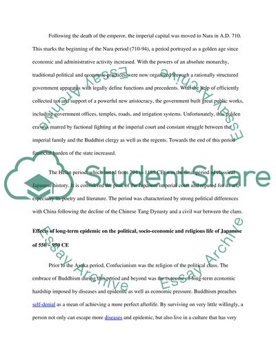 Almost every aspect of life in early Japan was affected by disease