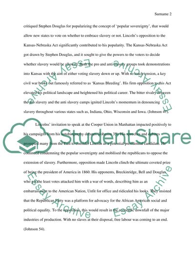 Abraham Lincolns Campaigns for the Senate in 1858 and for the Presidency in 1860