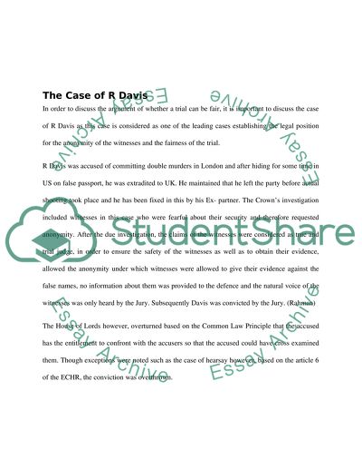 In your opinion, can a criminal trial be fair if witnesses are granted anonymity