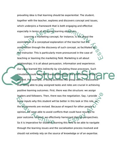 Personal reflection on learning