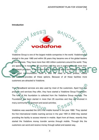 Advertising plan for Vodafone