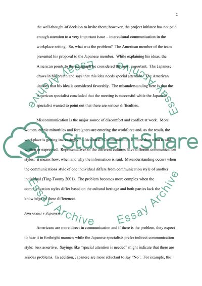 Intercultural communication essay
