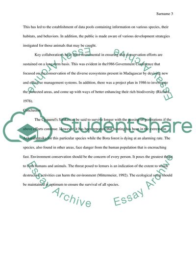 The Conservation Management of Coquerels Sifaka in Madagascar
