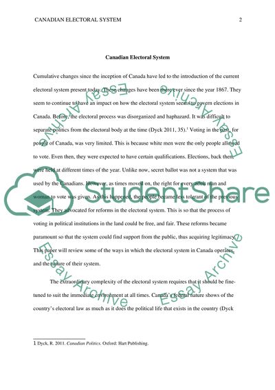 Canadian Electoral System