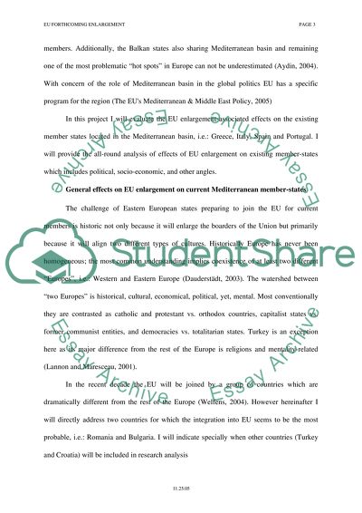 Forthcoming Enlargement of European Union