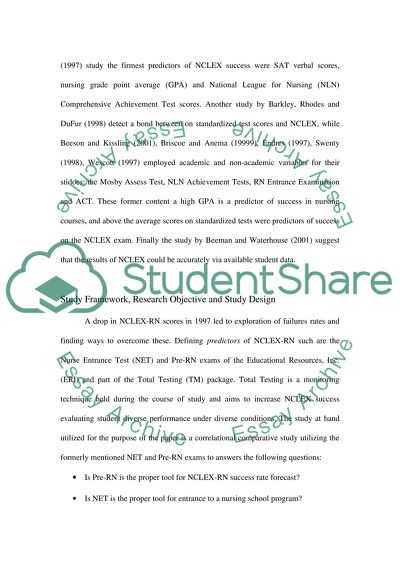A Quantitative Critique for Predictors for NCLEX Success in Nursing Students