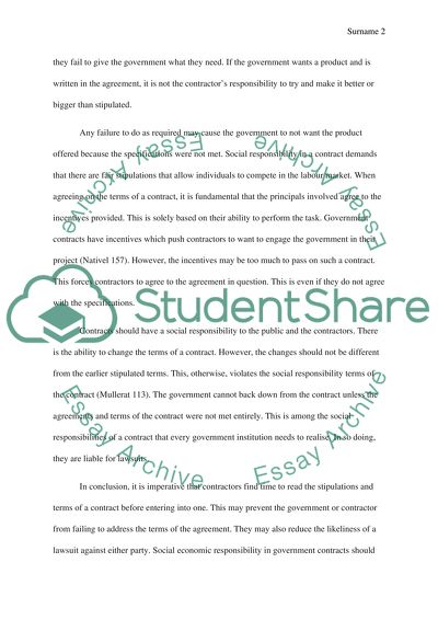 The Social Economic Responsibilities That Apply to a Government Contract