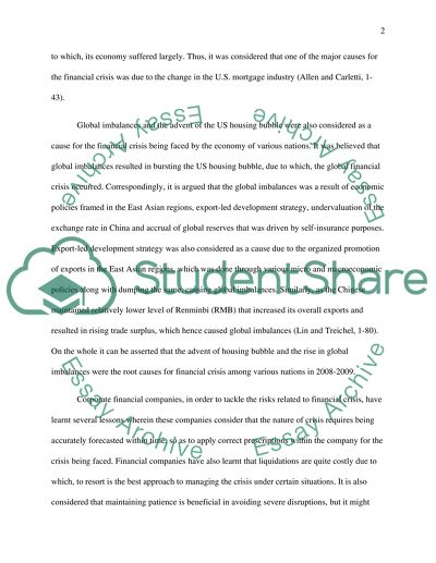 The Causes of the 2008-2009 Financial Crisis