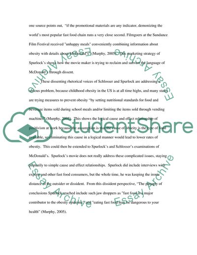 Dissident Voices in the Recent Spurlock Movie Supersize Me