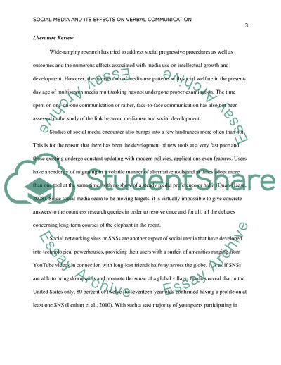 Social Media and Its Effects on Verbal Communication