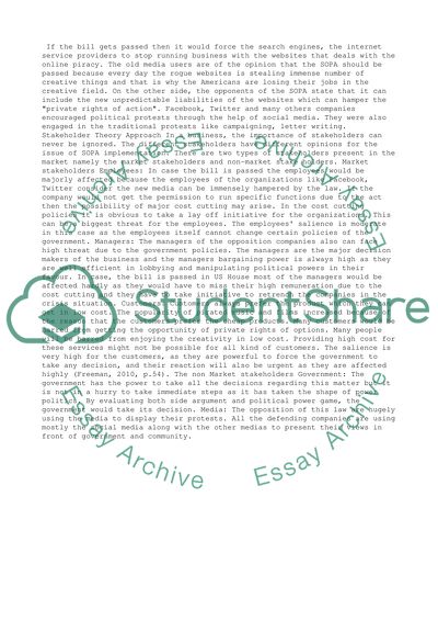 Conflicts Raised by SOPA Analysis