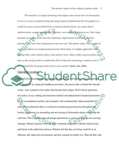 The Positive Aspect Of Barcoding In Patient Safety