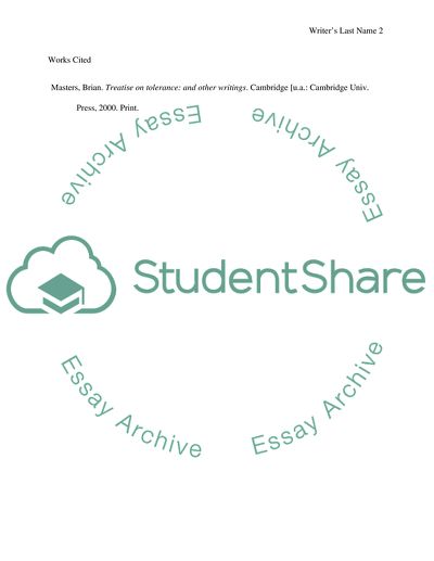 Treatise on Tolerance