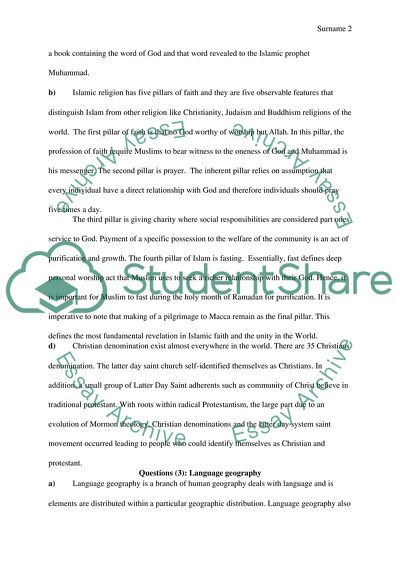 A Description of Human Geography