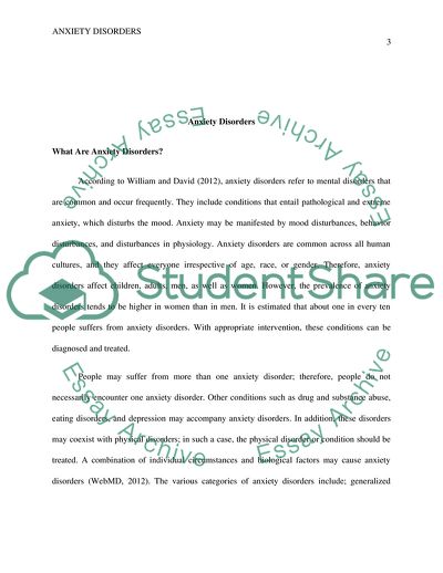 The Problem of Anxiety Disorders