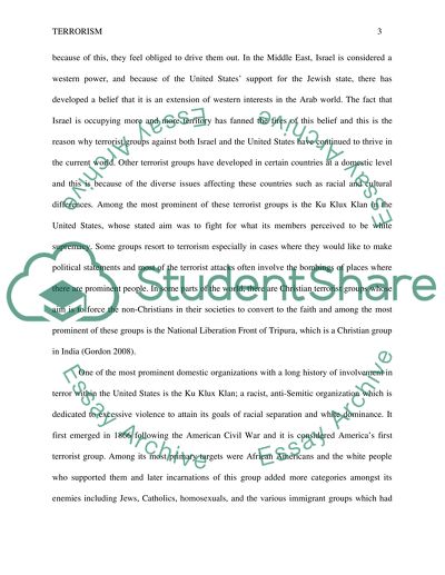 Final research: Terrorism