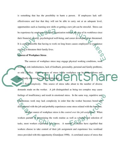 Concept of Stress in the Workplace