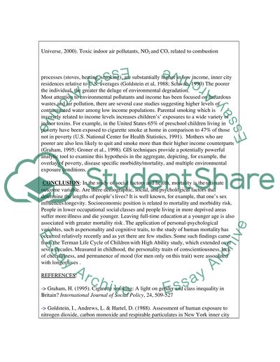 Evidence That Either Social Class or Gender Is a Determinant of Rates of Morbidity and Mortality