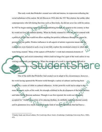 Sergey Prokofiev: Before and After the Revolution