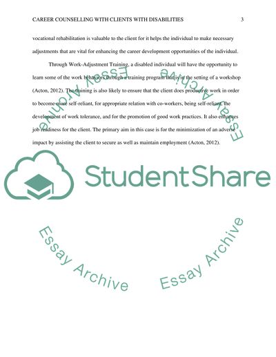 Topic: Career Counseling with Clients with Disabilities