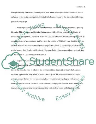 Cliffords The Ethics of Belief and James The Will to Believe