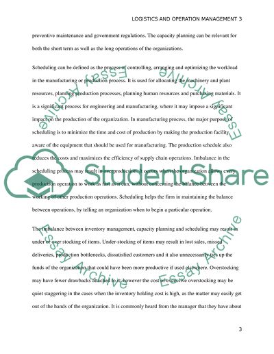 Logistics and operation managment