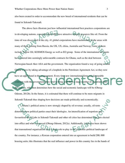 Whether Corporations Have More Power than Nation States