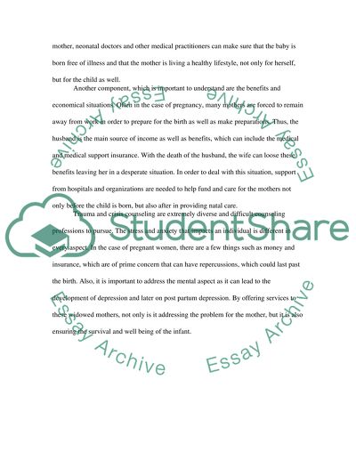 Traumatology and Caring for the Widows