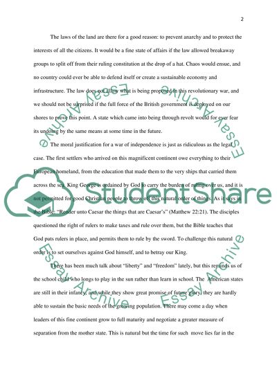 Armerican Revolutionary War (Constitutional Arguments)