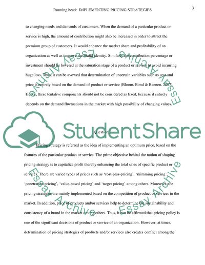 Implementing Pricing Strategies