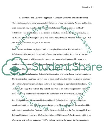 Calculus and Infinit