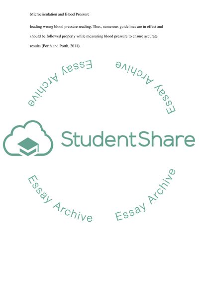 Microcirculation and Blood Pressure