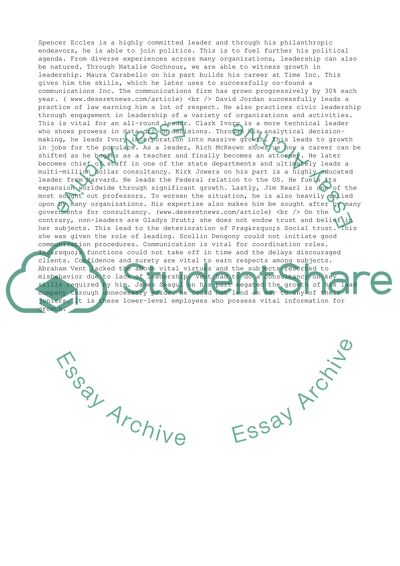 Leadership and Non-Leadership