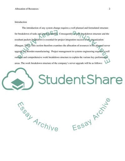 Allocation of Resources