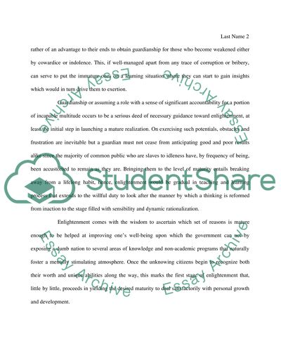 The Lack of Enlightenment by Kant