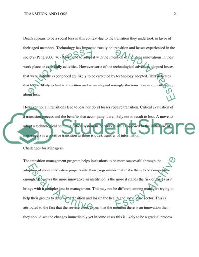 Transition and Loss. How Managers can understand the Issue