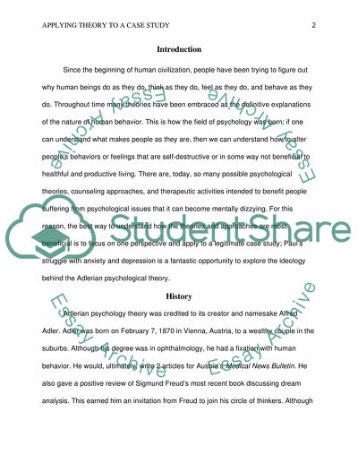 Applying Theory to a Case Study: Discussing the Case of Paul from a Adlerian Perspective