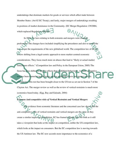 Competition Law: Vertical Restraints and Vertical Mergers