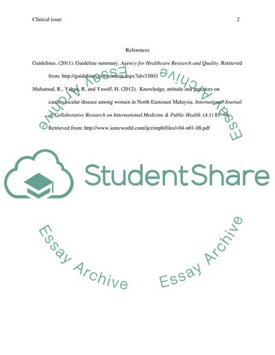 Cardiovascular Disease among Women in North Eastcoast Malaysia