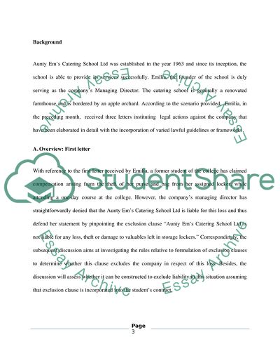 Business Law: Aunty Ems Catering School Ltd