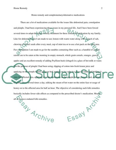 Home Remedy and Complementary Medications