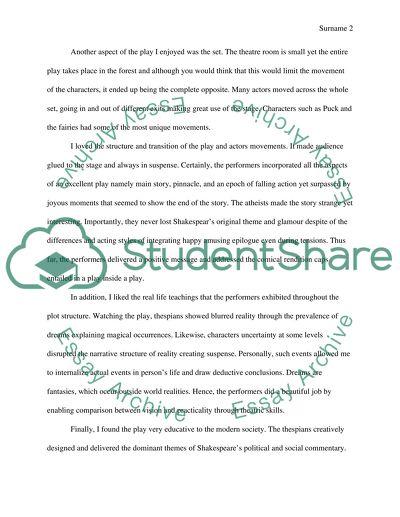 The Production of Midsummer Nights Drea