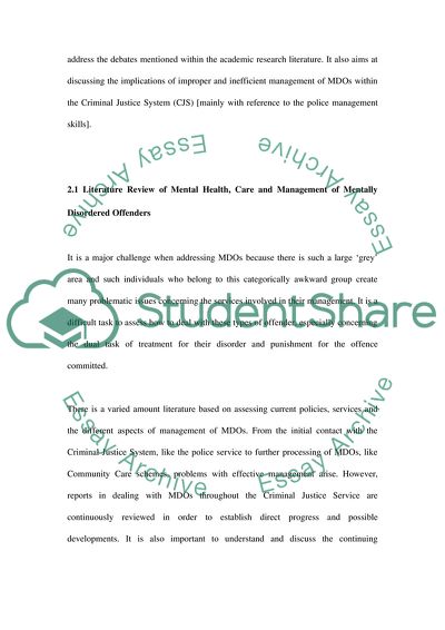 Management of Mentally Disordered Offenders