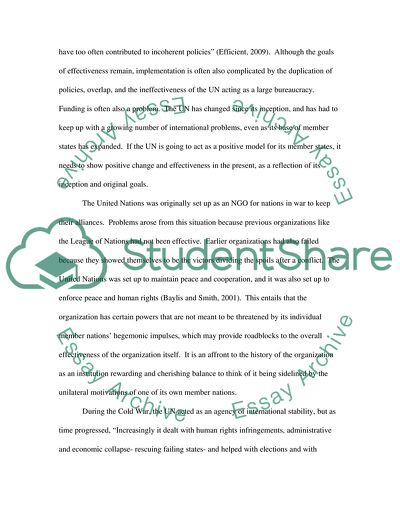 How the UN Can Be Effective, and Obstacles Which May Exist in the Way to Its Effectiveness