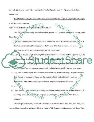 National Integrity, Sovereignty, UNSC Resolution, Self Determination, Humanitarian, and Self-Defence