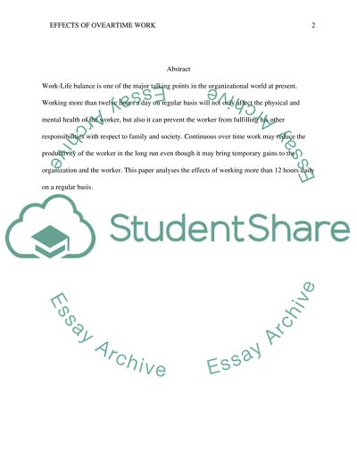 Effects Of Working More Than 12 Hours A Day On A Regular Basis. Over time work and its effects