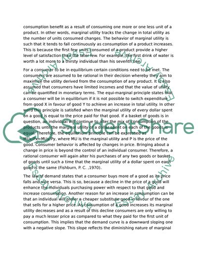 Consumer Theory and Decision Theory